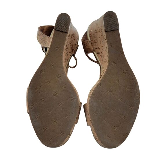 Jack Rogers Willa Tan Wedge Heel Sandals Womens 8.5 M Cork T-Strap Ankle Strap - Picture 7 of 9